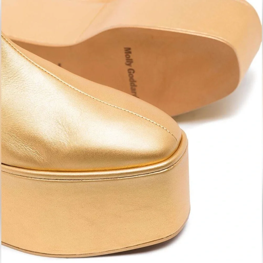 MOLLY GODDARD Athena 90mm Metallic Platform Boots